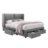 Lova dvigulė Home4you Sugi Harmony Duo, 160 x 200 x 27 cm, pilka, su čiužiniu