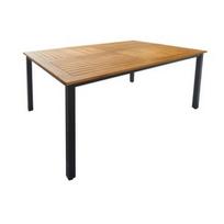 Lauko stalas Home4you Dalya, juodas/medžio, 140 cm x 90 cm x 75 cm