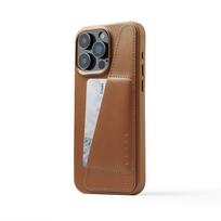 Mujjo iPhone 15 Pro Max Wallet Leather Case - Tan