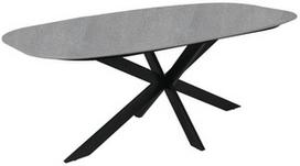 Valgomojo stalas Home4you, pilkas, 200 cm x 100 cm x 76 cm