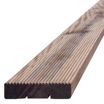 plyteles - Terasinė lenta, impregnuota, rudos sp., rifliuota, pušis, AB rūšis, 3000 x 120 x 28 mm, 0,36 m2 - 1 nuotrauka