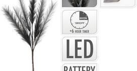 Šviečianti Kalėdinė dekoracija ŠAKELĖ, su LED, juodos sp., 90 cm