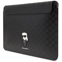 krepsys nesiojamam kompiuteriui 16 - Karl Lagerfeld Saffiano Monogram Ikonik 16" Black - 1 nuotrauka