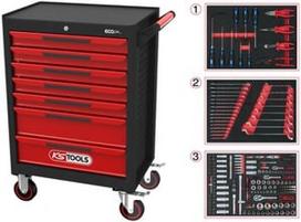 deze su stalciai - KS Tools ECOline, 7 stalčiai +215 vnt įrankių - 1 nuotrauka