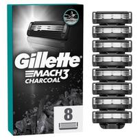 peiliukai mach3 - Skustuvo galvutės vyrams Gillette Mach3 Charcoal, 8 vnt. - 1 nuotrauka