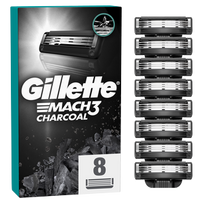 peiliukai mach3 - Skustuvo galvutės vyrams Gillette Mach3 Charcoal, 8 vnt. - 2 nuotrauka