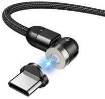 usb a usb c pakrovejas - Maclean Magnetinis USB C laidas 2 m kampu MCE475 - 1 nuotrauka