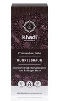khadi plauku dazai - Augaliniai plaukų dažai Khadi, tamsiai rudi, 100 g - 1 nuotrauka