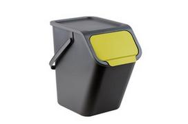 Šiukšliadėžė Bini, 25 l, juoda/geltona
