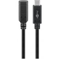ilgintuvas 1m - Ilgiklis Goobay USB-C 3.2 Gen2 60W 1m Juodas - 1 nuotrauka