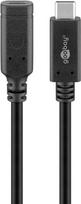 ilgintuvas 1m - Ilgiklis Goobay USB-C 3.2 Gen2 60W 1m Juodas - 2 nuotrauka