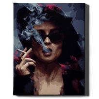 Tapyba pagal skaičius Mergina su cigarete