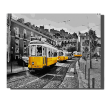 Tapyba pagal skaičius Geltonas tramvajus