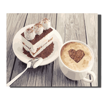 Tapyba pagal skaičius Cappuccino su tiramisu