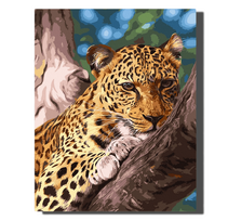 Tapyba pagal skaičius Leopardas atostogauja