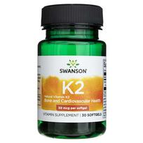 kapsules plaukams - Swanson Vitaminas K2 50 mcg - 30vnt. - 1 nuotrauka