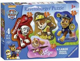 nuo 16 m - Ravensburger Paw Patrol Four Shaped Puzzles 070329 - 1 nuotrauka