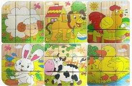 Pareto Centrs Wooden Animal Block Puzzle 9pcs
