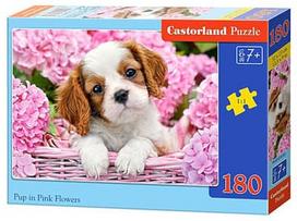 Castorland Puzzle Pup In Pink Flowers 180pcs
