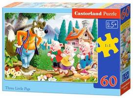 pigios dalys - Castorland Puzzle Three Little Pigs 60pcs - 1 nuotrauka
