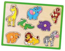 Viga Wooden Flat Puzzles Wild Animals 50019
