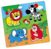 Viga Wooden Flat Puzzle Wild Animals 59563