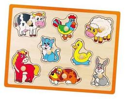 Viga Wooden Flat Puzzle Farm Animals 50017