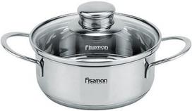 Fissman Pot Bambino Stainless Steel 14x6.0cm With Glass Lid 0.9L 5273
