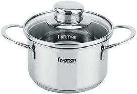 Fissman Pot Bambino Stainless Steel 12x7.5cm With Glass Lid 0.8L 5272