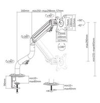 display mounting arm - DISPLAY ACC MOUNTING ARM/17-32" MA-D1-01 GEMBIRD - 3 nuotrauka
