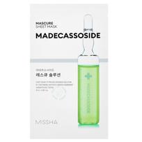 lakstines veido kaukes - Missha, Mascure Madecassoside raminanti ir drėkinanti lakštinė kaukė 28ml - 1 nuotrauka