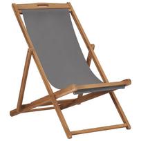 sulankstoma papludimo kede - Lauko kėdė VLX Solid Teak 47415, ruda/pilka, 105 cm x 56 cm x 96 cm - 4 nuotrauka