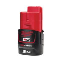 milwaukee akumuliatoriaus - Akumuliatorius Milwaukee M12 B2, 12 V, 2 Ah - 1 nuotrauka