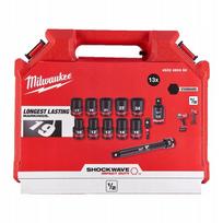 1 2 raktas - 13 dalių smūginių galvučių rinkinys MILWAUKEE SHW 1/2" - 2 nuotrauka