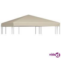 vidaXL Viršutinis pavėsinės uždangalas, kreminis, 310g/m², 3x3m