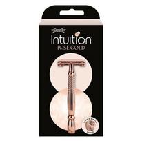 skustuvas wilkinson sword - Wilkinson Sword Intuition Double Edge Rose Gold Razor skustuvas moterims + 10 vnt. skutimosi peiliukų - 1 vnt. - 2 nuotrauka