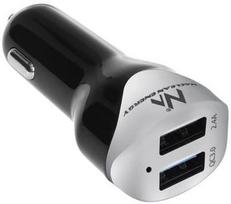 qc 3.0 car - Maclean Dual USB Car Charger Qualcomm QC 1.5m Silver - 1 nuotrauka