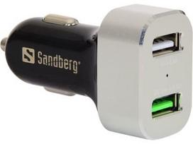 Sandberg Car Charger QC/USB Black