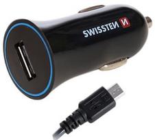 Swissten Premium USB Car Charger With Micro USB Cable 1.5m Black