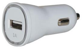 Techly Car USB Charger 12/24V - 5V 1A White