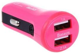 Baseus Tiny Dual USB Car Charger Pink
