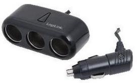 LogiLink Car Charger 3x Lighter Socket Black