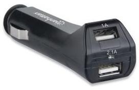 Manhattan Dual USB Car Charger Black