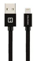Swissten Textile USB To Apple Lightning Fast Charge Cable 20cm Black