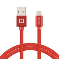 Swissten Textile USB To USB Type-C 3.1 Charge Cable 2m Red