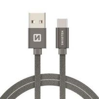 Swissten Textile USB To USB Type-C 3.1 Charge Cable 1.2m Grey