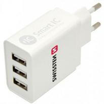 Swissten Smart IC Premium 3x USB Travel Charger White