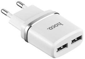 Hoco C12 Dual USB Universal 2.4A Travel Charger White