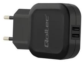 Qoltec Charger Adapter USB x2 / Euro Plug Black