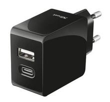 Trust USB + USB Type-C Wall Charger Black